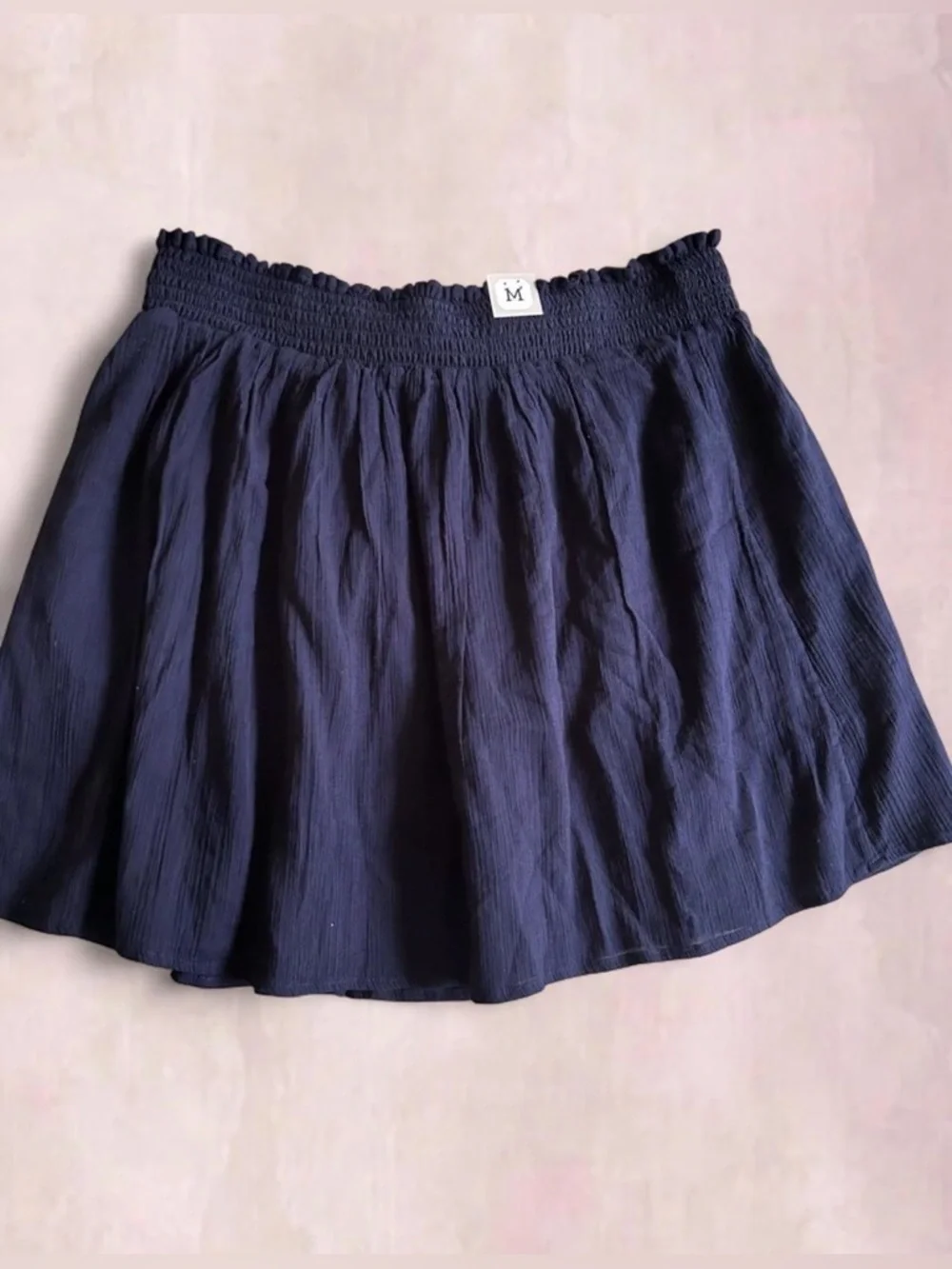 NWT GAP Navy Blue Smocked Waist Flowy Mini Skirt - Picture 5 of 5
